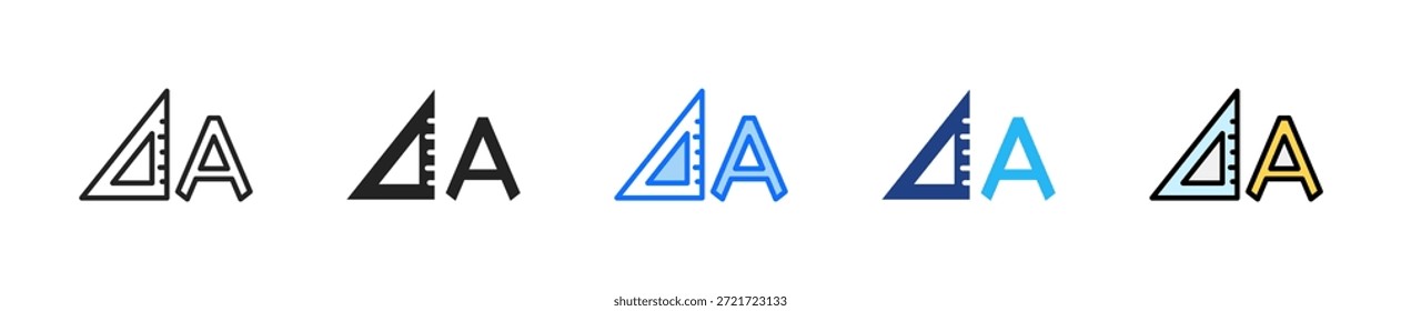 Conjunto de iconos de tipografía de marca Colección de estilo múltiple