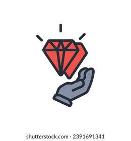 brand values icon. vector.Editable stroke.linear style sign for use web design,logo.Symbol illustration.