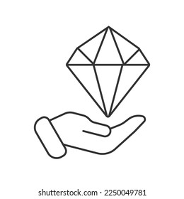 Brand values vector icon. Line sign for mobile concept and web design. Symbol, logo illustration. Vector graphics