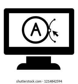 Brand vector computer design icon. Simple illustration of brand vector computer design vector icon for web design isolated on white background