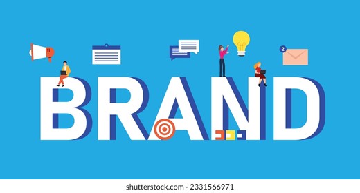 Texto de vector de marca con empleadores que trabajan en la marca de la imagen de 2d vectorial concepto para banner, sitio web, ilustración, página de aterrizaje, volante, etc.