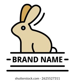 Brand veterinary name logo. Outline brand veterinary name vector logo color flat isolated