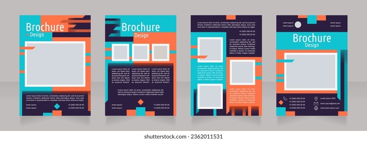 Brand vision statement blank brochure design. Template set with copy space for text. Premade corporate reports collection. Editable 4 paper pages. Ubuntu Condensed, Arial Regular fonts used