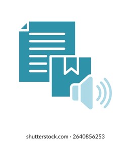 Brand Voice dual tone blue color, mini illustration icon. use for modern concept, print, UI, UX kit, web and app development. Vector related to product offering, marketing, business.