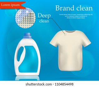 Brand wash clean concept background. Realistic illustration of brand wash clean vector concept background for web design
