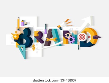  Brand word. Concept illustration.