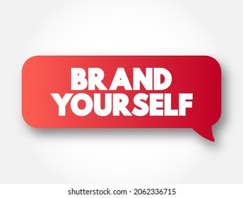Brand Yourself text message bubble, concept background