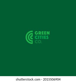 Branded block (Green city company). Monogram G, C. Modern construction technologies.