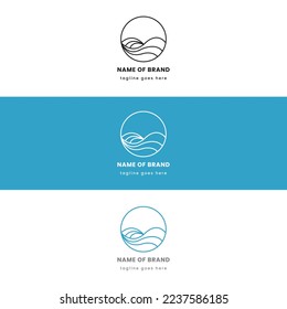 Branded and creative logo templet for marine or water theme concept business, Ocean wave concept design, Premium vector design for a brand identity