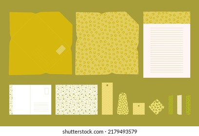 Branded Postal Set, Envelope And Letter Design, Cutout Template, 	Fancy Freeform
