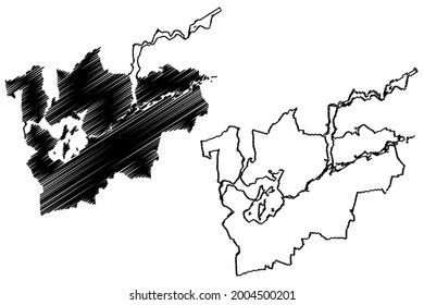 Brandenburg an der Havel city (Federal Republic of Germany, Urban district, State of Brandenburg) map vector illustration, scribble sketch Stadt Brandenburg an der Havel map