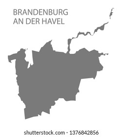 Brandenburg an der Havel grey county map of Brandenburg Germany