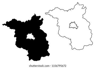 Brandenburg (Federal Republic of Germany, State of Germany) map vector illustration, scribble sketch Brandenburg map