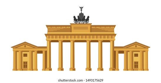 Brandenburg Gate in Berlin. German landmark illustration.