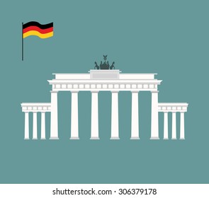 Brandenburg Gate in Berlin. landmark of Germany. Architecture attraction of  country. Vector illustration
