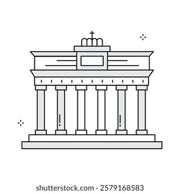 Brandenburg Gate Berlin Travel Vector Icon Design