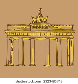 brandenburg gate in berlin vector illustration