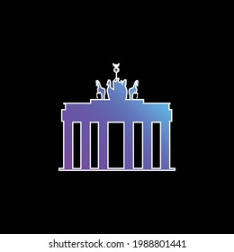 Brandenburg Gate blauer Farbverlauf-Vektorsymbol