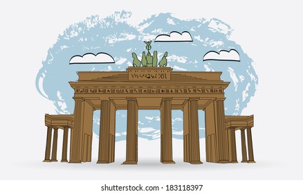 Brandenburg Gate. Business travel and tourism concept with place for text. Image for presentation, banner, placard and web site