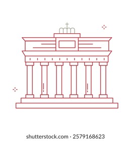 Brandenburg Gate Cultural Heritage Vector Icon Design