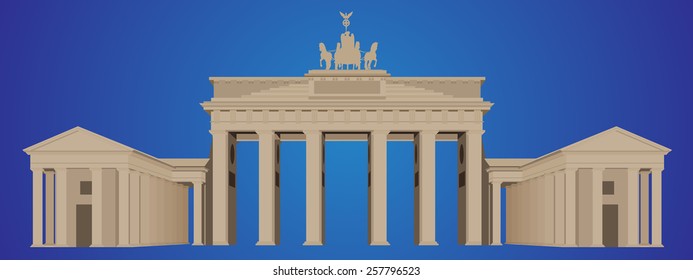 Brandenburg gate - Detailed Vector Illustration