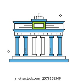 Brandenburg Gate European Landmark Vector Icon Design