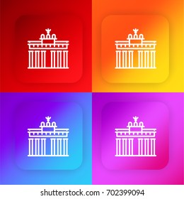Brandenburg gate four color gradient app icon set