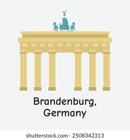 Puerta de Brandeburgo Alemania Vector Ilustración de Lugar famoso histórico