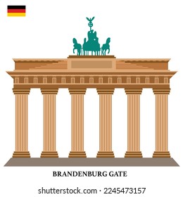 Brandenburg gate Germany vector illustration.