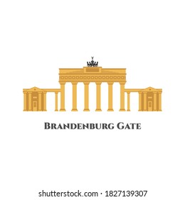 El edificio de Berlín, icono de la Puerta de Brandenburgo, se encuentra aislado en un fondo blanco. Uno de los puntos de referencia más conocidos de Alemania es un "lugar de visita obligada" en cualquier viaje a Berlín. Gran destino para vacante de turistas