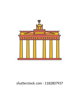 Brandenburg gate icon. Cartoon Brandenburg gate vector icon for web design isolated on white background