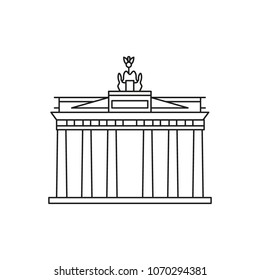 Brandenburg gate icon. Outline Brandenburg gate vector icon for web design isolated on white background