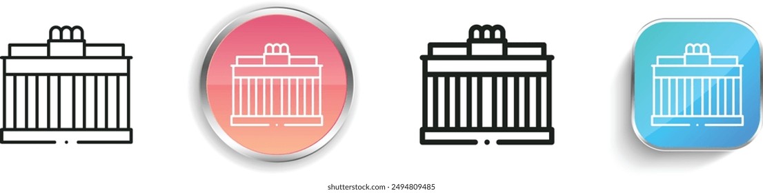 brandenburg gate icon. Thin Linear, Regular and Button Style Design Isolated On White Background