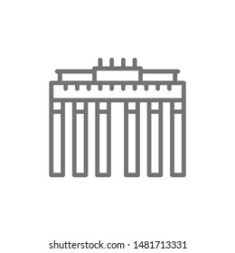 Brandenburg Gate, landmark of Berlin, German line icon.