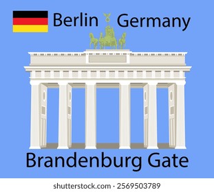 The Brandenburg Gate located in Pariser Platz in the city of Berlin, Germany