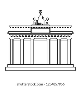 Brandenburg Gate monument in black and white