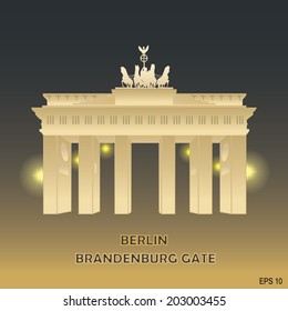 Brandenburg gate at night