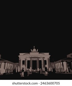 Brandenburger Tor auf Nachtplakat