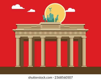 Brandenburger Tor - Pariser Platz , Berlin, Deutschland - Stockillustration als EPS10-Datei