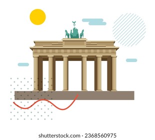 Brandenburger Tor - Pariser Platz , Berlin, Deutschland - Stockillustration als EPS10-Datei