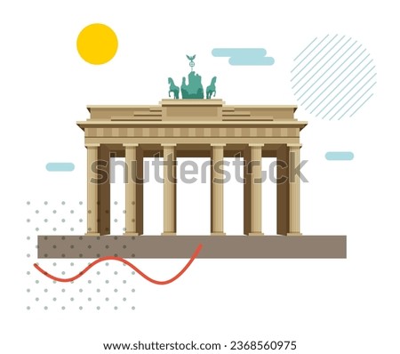 The Brandenburg Gate - Pariser Platz , Berlin, Germany - Stock Illustration as EPS 10 File