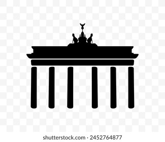 Brandenburg Gate in Potsdam, graphic design. Germany, Berlin, attractions, travel, landmark and famous place, vector design and illustration