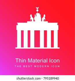 Brandenburg Gate red and pink gradient material white icon minimal design