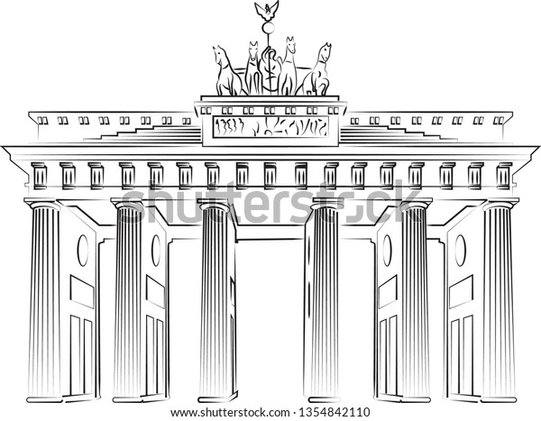 Бранденбургские ворота рисунок карандашом