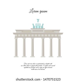 Brandenburg Gate vector color. Brandenburg Gate icon. Brandenburg Gate sign. Brandenburg Gate symbol. 