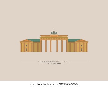 Brandenburg Gate vector illustration, Berlin, Germany