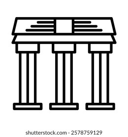 Brandenburg Gate Vector Line Icon Design