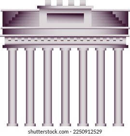 Brandenburger Tor-Ansicht vom Pariser Platz auf der Ostseite, Brandenburger Tor-Vektorfarbsymbol-Design, deutsches Symbol, deutsches Kulturzeichen, Stockillustration Deutschland-Traditionen