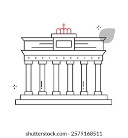 Brandenburg Gate World Heritage Vector Icon Design