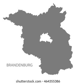 Brandenburg Germany Map grey